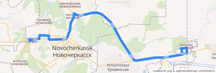 Mapa del recorrido Автобус №125 Посёлок Донской - Автовокзал de la línea  en Ростовская область.
