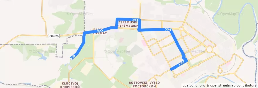 Mapa del recorrido Автобус №35 Ул. Ветеринарная - Азовский рынок de la línea  en Novocherkassk.