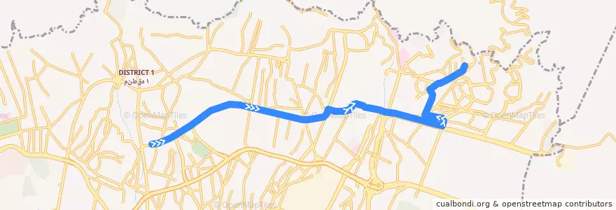 Mapa del recorrido (۲۱۷) شهرک صدف - مترو قیطریه de la línea  en طهران.