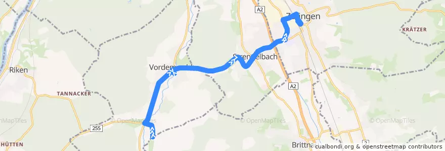 Mapa del recorrido Bus 6: Vordemwald => Zofingen de la línea  en Bezirk Zofingen.