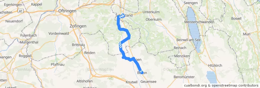 Mapa del recorrido Bus 85: Schöftland => Sursee de la línea  en Suiza.