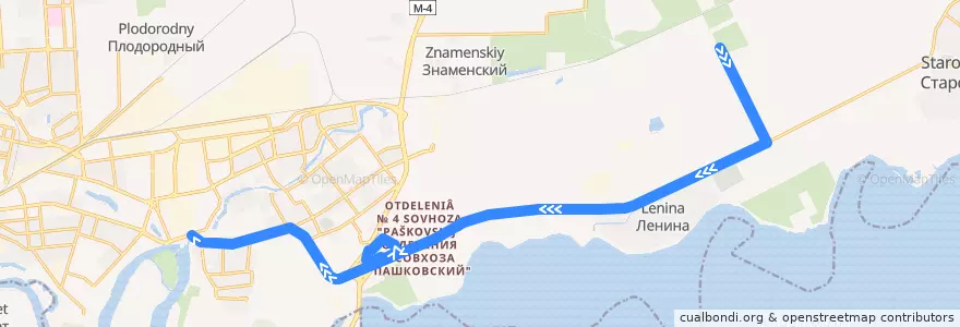 Mapa del recorrido Автобус №102А: НСТ "Дружба" => Краснодарская ТЭЦ de la línea  en городской округ Краснодар.