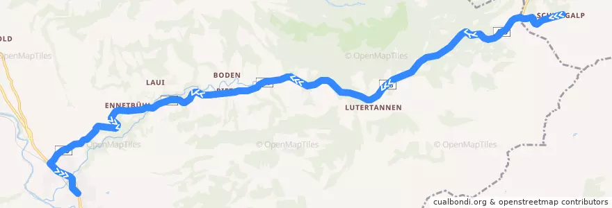 Mapa del recorrido Bus 792: Schwägalp => Nesslau-Neu St.Johann de la línea  en Nesslau.