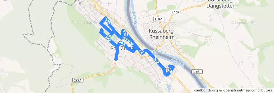 Mapa del recorrido Bus ZB4: Bad Zurzach, Bahnhof => Regibad => Bahnhof de la línea  en Bad Zurzach.