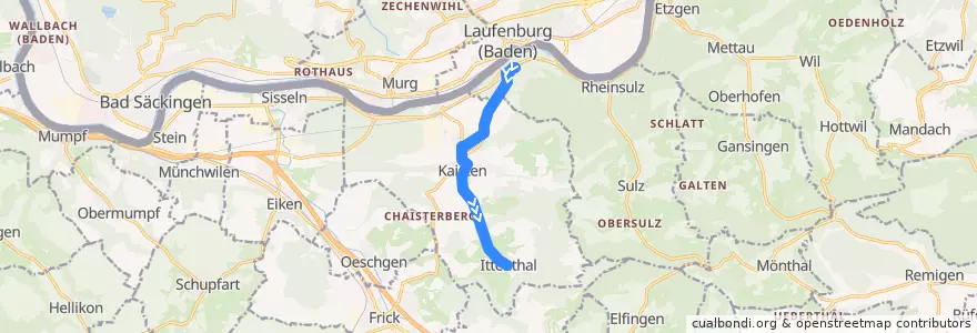 Mapa del recorrido Bus 144: Laufenburg => Ittenthal de la línea  en Bezirk Laufenburg.