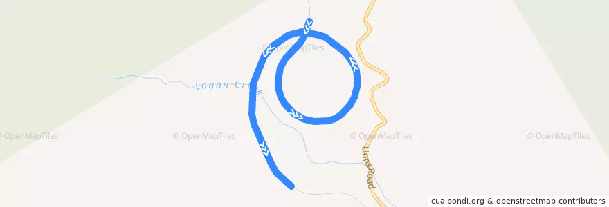 Mapa del recorrido Border Loop de la línea  en Kyogle Council.