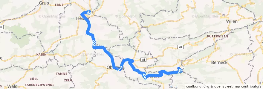 Mapa del recorrido Bus 228: Heiden => Oberegg AI => Sonderegg de la línea  en San Gallo.