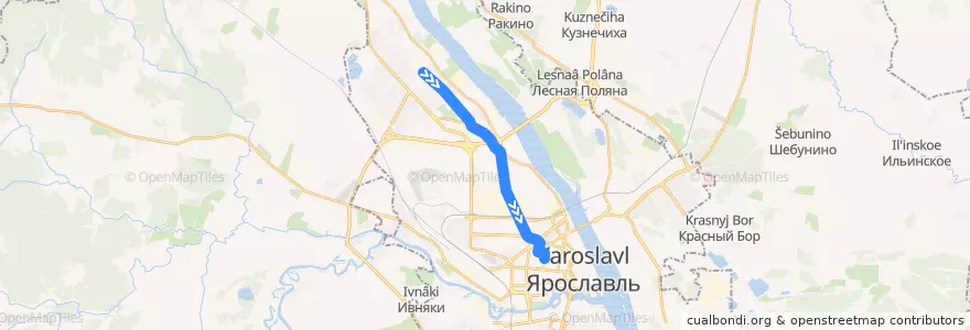 Mapa del recorrido ТМ 9: Улица Свердлова - улица Блюхера de la línea  en городской округ Ярославль.