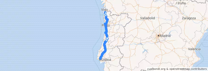 Mapa del recorrido Flixbus 1783: Ferrol, Estación de Autobuses => Lissabon, Busbahnhof Oriente de la línea  en Португалия.
