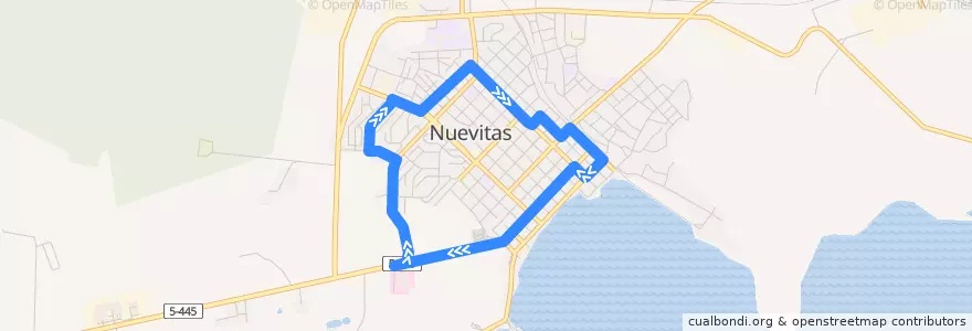 Mapa del recorrido Ruta 7 (Centro Urbano - Casco Viejo - Hospital - Micro Distrito 2) de la línea  en Ciudad de Nuevitas.