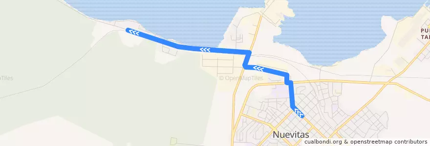 Mapa del recorrido Ruta 4 (Centro Urbano - Gran Panel - Residencial 9 - San Jacinto) de la línea  en Ciudad de Nuevitas.