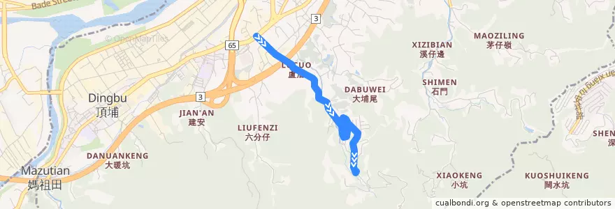Mapa del recorrido 新北市 575 捷運永寧站→南天母廣場 de la línea  en 土城區.