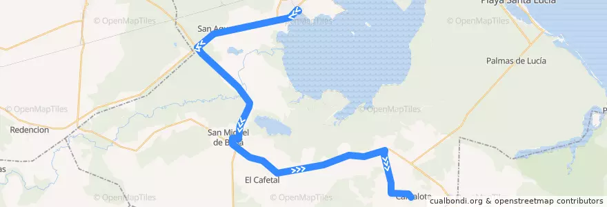Mapa del recorrido Bus Nuevitas - Camalote de la línea  en Nuevitas.
