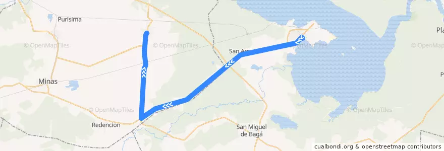 Mapa del recorrido Bus Nuevitas - Lugareño de la línea  en Camagüey.