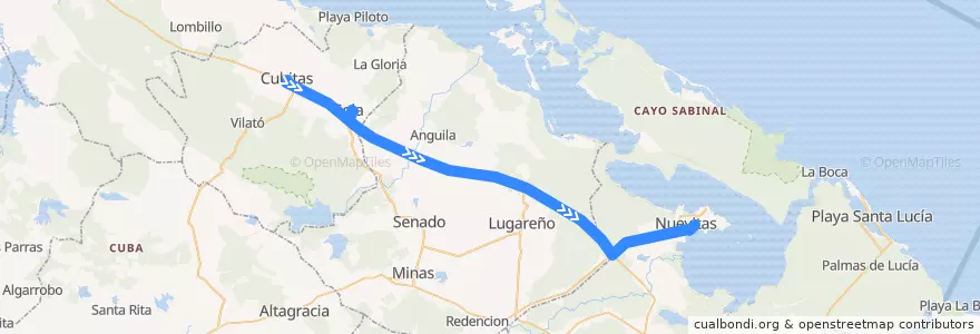 Mapa del recorrido Medibus Sola de la línea  en Camagüey.