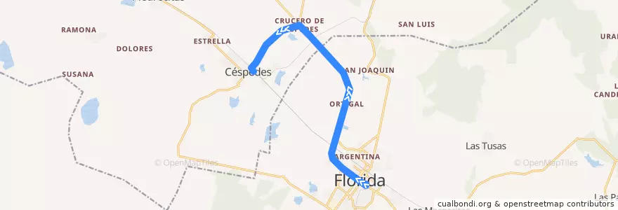 Mapa del recorrido Bus Florida - Cespedes de la línea  en Camagüey.