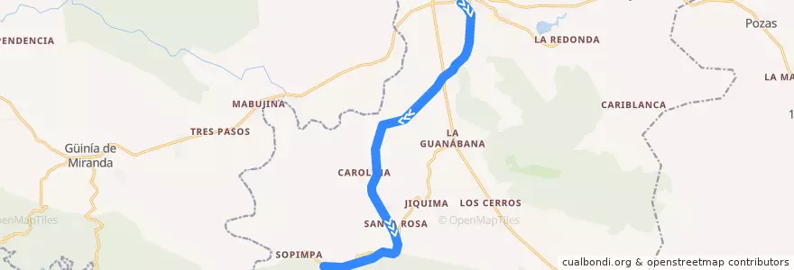 Mapa del recorrido Fomento - Sopimpa de la línea  en Fomento.