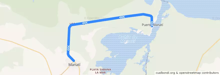 Mapa del recorrido Puerto Manatí de la línea  en Manati.