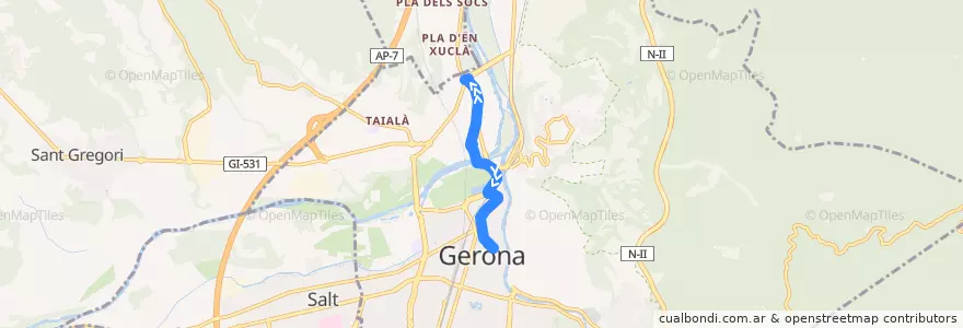 Mapa del recorrido ES_Girona_L2_forward de la línea  en جرندة.