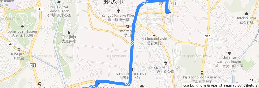 Mapa del recorrido 善行02系統 de la línea  en Фулзисава.