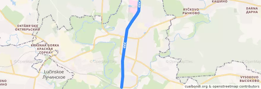 Mapa del recorrido №7 Больница - ст.Истра de la línea  en городской округ Истра.
