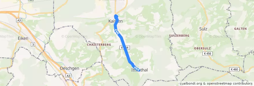 Mapa del recorrido Bus 144: Ittenthal => Kaisten de la línea  en Kaisten.