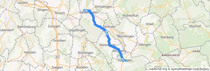 Mapa del recorrido Bus 104: Gelterkinden, Bahnhof => Zeglingen, Oberdorf de la línea  en Bezirk Sissach.