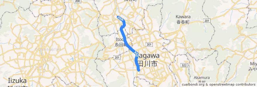 Mapa del recorrido 平成筑豊鉄道糸田線 de la línea  en Präfektur Fukuoka.