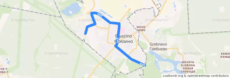 Mapa del recorrido Автобус 13: Полевая улица — Улица Нахимова de la línea  en городской округ Фрязино.