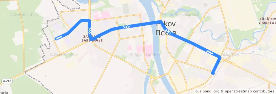 Mapa del recorrido Автобус №17 de la línea  en городской округ Псков.