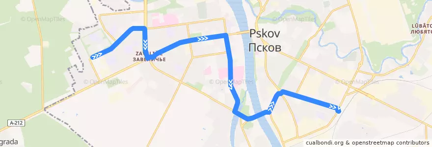 Mapa del recorrido Автобус №2 de la línea  en городской округ Псков.
