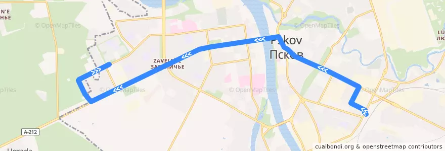 Mapa del recorrido Автобус №17 обратный de la línea  en городской округ Псков.