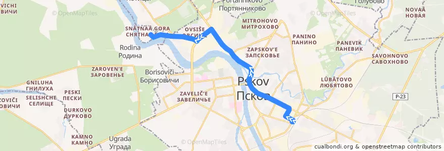 Mapa del recorrido Автобус №1 обратный de la línea  en городской округ Псков.