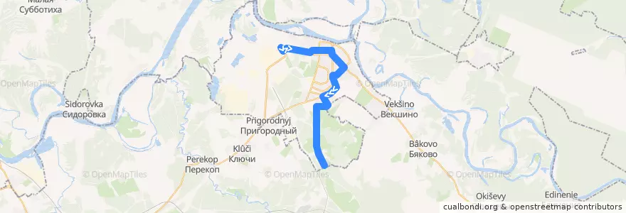 Mapa del recorrido 7 de la línea  en городской округ Кирово-Чепецк.