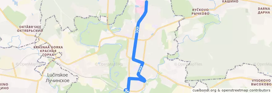 Mapa del recorrido №7 ст.Истра - Больница (по ул.Босова) de la línea  en городской округ Истра.