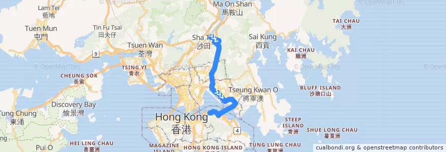 Mapa del recorrido Bus 682C (City One Shatin - North Point) (1) de la línea  en 新界 New Territories.