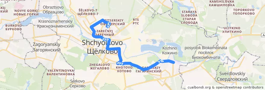 Mapa del recorrido Автобус 1: Полевая улица => Школа-Интернат de la línea  en городской округ Щёлково.