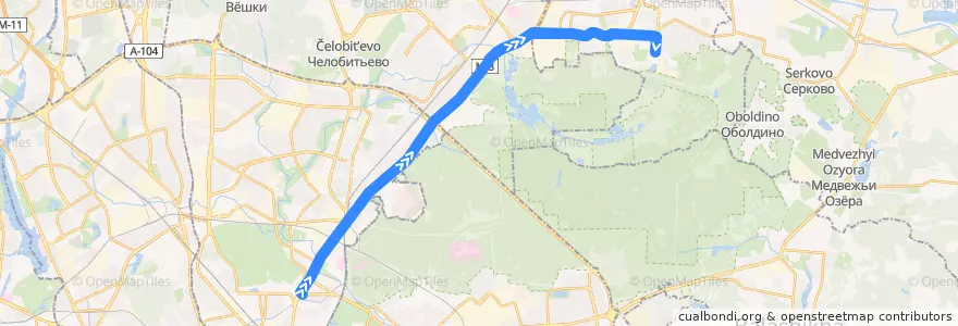 Mapa del recorrido Автобус 576: Москва => Королёв de la línea  en District fédéral central.