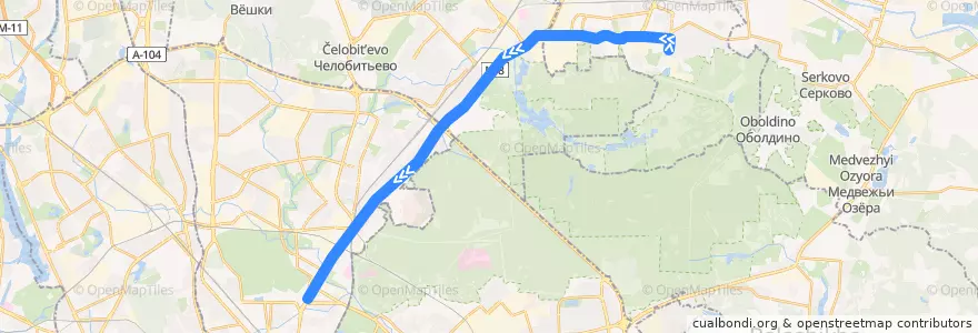 Mapa del recorrido Автобус 576: Королёв => Москва de la línea  en Distretto Federale Centrale.
