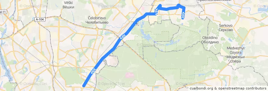 Mapa del recorrido Автобус 392: Королёв => Москва de la línea  en Föderationskreis Zentralrussland.