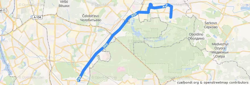 Mapa del recorrido Автобус 392: Москва => Королёв de la línea  en Föderationskreis Zentralrussland.