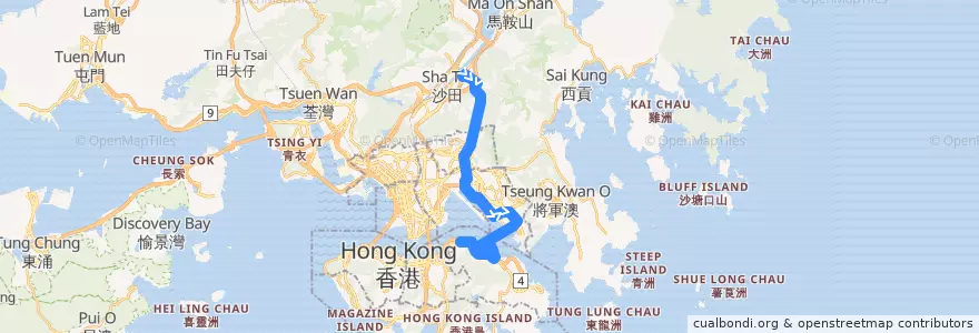 Mapa del recorrido Bus 682C (City One Shatin - North Point) (2) de la línea  en 新界 New Territories.