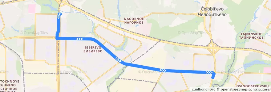 Mapa del recorrido Автобус Т80: 6-й микрорайон Бибирева => Осташковская улица de la línea  en North-Eastern Administrative Okrug.