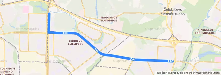 Mapa del recorrido Автобус Т80: Осташковская улица => 6-й микрорайон Бибирева de la línea  en Северо-Восточный административный округ.