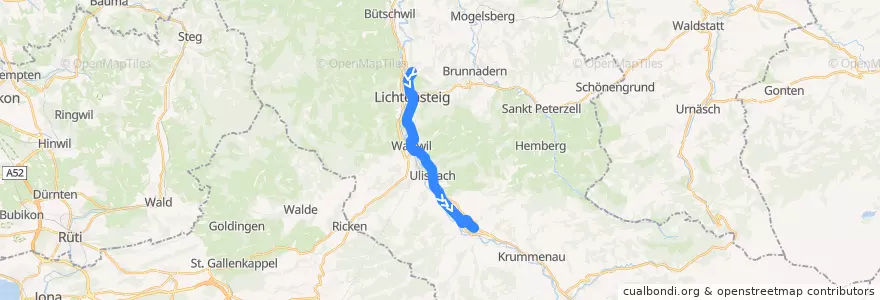 Mapa del recorrido Bus 770: Lichtensteig, Steigrüti => Ebnat, Wier de la línea  en Wahlkreis Toggenburg.