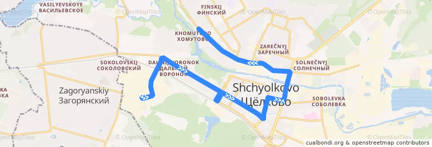 Mapa del recorrido Автобус 4: Завод «Спецмонтажизделие» => Широкая улица de la línea  en городской округ Щёлково.