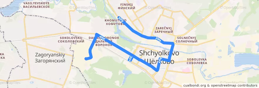 Mapa del recorrido Автобус 4: Широкая улица => Завод «Спецмонтажизделие» de la línea  en городской округ Щёлково.