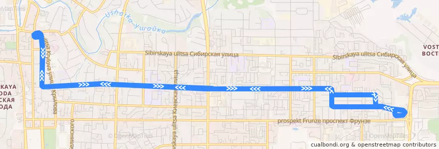 Mapa del recorrido Трамвайный маршрут № 3 de la línea  en городской округ Томск.