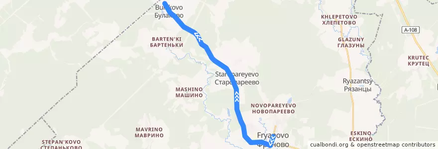 Mapa del recorrido Автобус 28: Фряново — Булаково de la línea  en городской округ Щёлково.