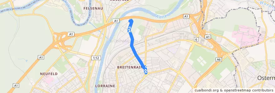Mapa del recorrido Bus 26: Breitenrain => Wylergut de la línea  en برن.